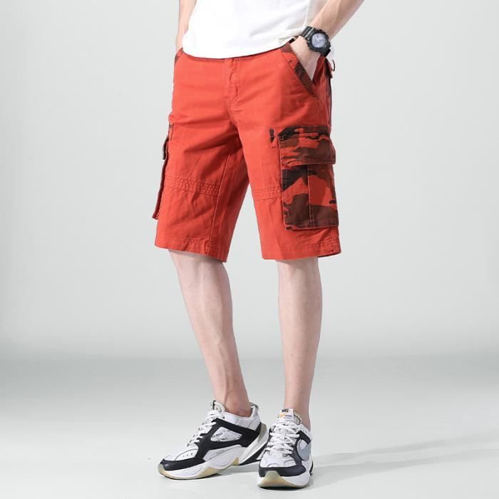 Short Cargo Garçon Mini Boden - Carreaux Bleu, Vert, Orange - Taille 7 (ajustable) - Excellent état