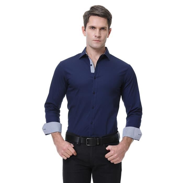 Chemise Homme Business en Coton Manches Longues Extensible Coupe