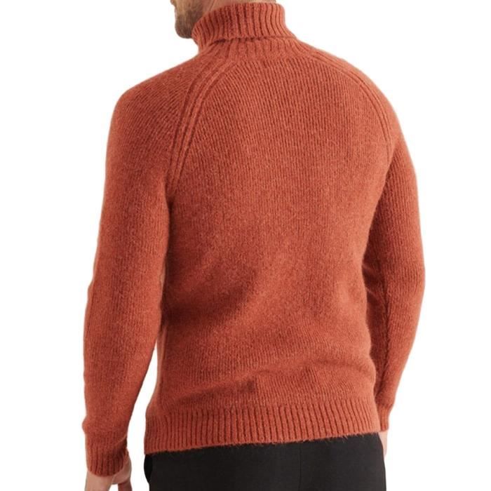 Pull Col Roul Brique Homme Superdry Chunky Roll Neck