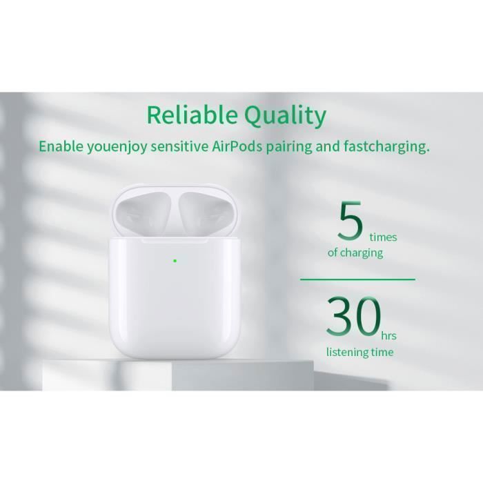 Botier de recharge sans fil OCEAN pour AirPods 1re & 2me gnration   Blanc (casque non inclus) - Cdiscount TV Son Photo