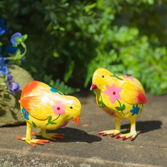 Lot De 4 Piquets De Jardin En Métal Pour Extérieur, Statues