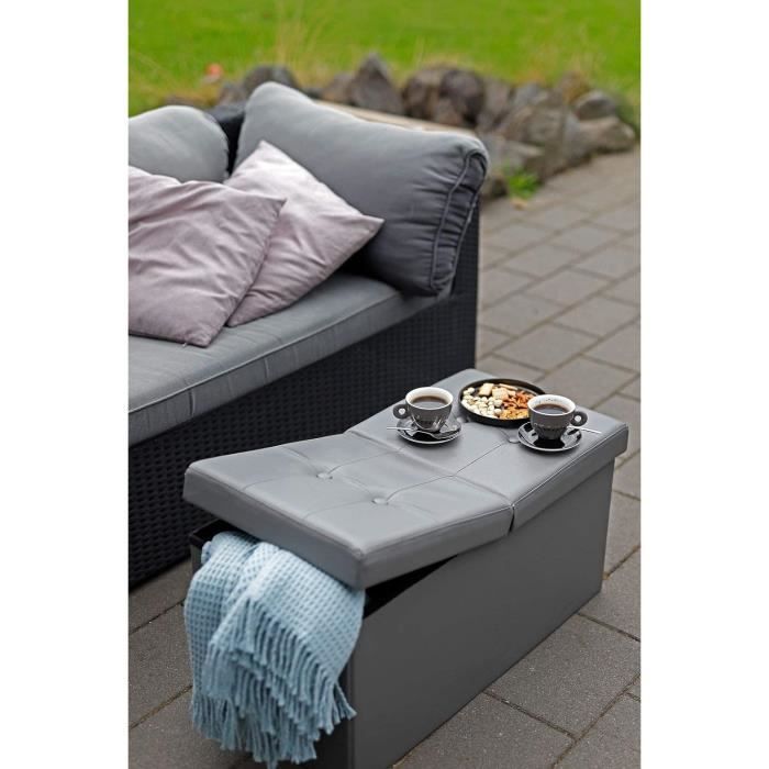 Banc de rangement pliable Taupe 76x38x38 cm Faux lin1 MUZ - Maison