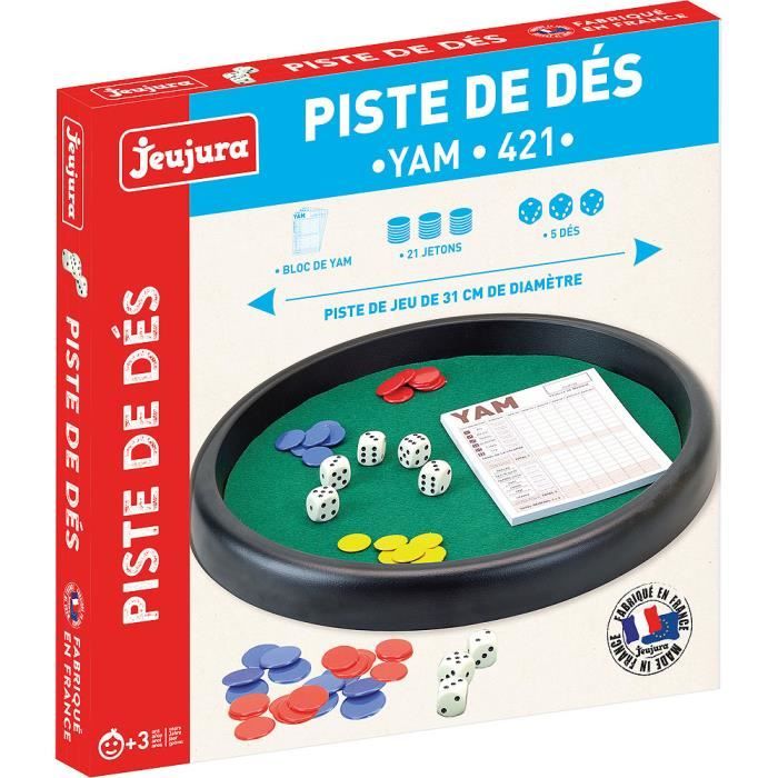 Jeu De 421 Avec Piste - Marque Kim'Play - Piste De Jeu De 31 Cm - Jeu De Dés Classique Pour Enfants Dès 3 Ans