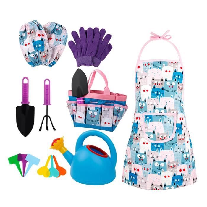 Ensemble d'outils de jardin pour enfants gants 2 pelles arroseur éléphant arrosoir jouets pour