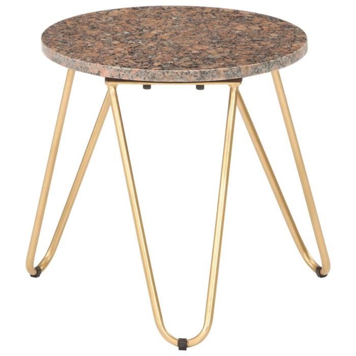 ZHUO Table basse Rouge 40x40x40 cm Pierre véritable texture marbre ...