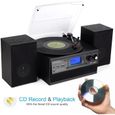 DIGITNOW! Platine Vinyle Bluetooth USB mp3 et Fonction Encodage Classique Lecteur CD avec CD Cassette Radio 33-45-78 RPM avec [208]-2