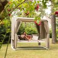 Balancelle de jardin - Blumfeldt Eremitage -  Chaise longue -  236x180x210cm - Bain de soleil - blanc & taupe-2