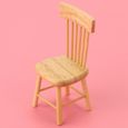 TMISHION Chaise de maison de poupée Chaise de salle à manger en bois modèle de meubles miniatures pour accessoire de maison de-2
