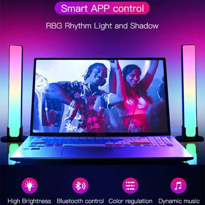 SNADER Smart LED Lampe Gaming, RGB Lampe jeu fonctionne LED Lightbar Sync  avec musique et contrôle d'application pour jeu, décoration, PC, TV,  décoration de chambre : : Luminaires et Éclairage