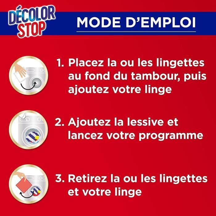 DECOLOR STOP 22 Lingettes 2en1 + Détacheur - Cdiscount Au quotidien