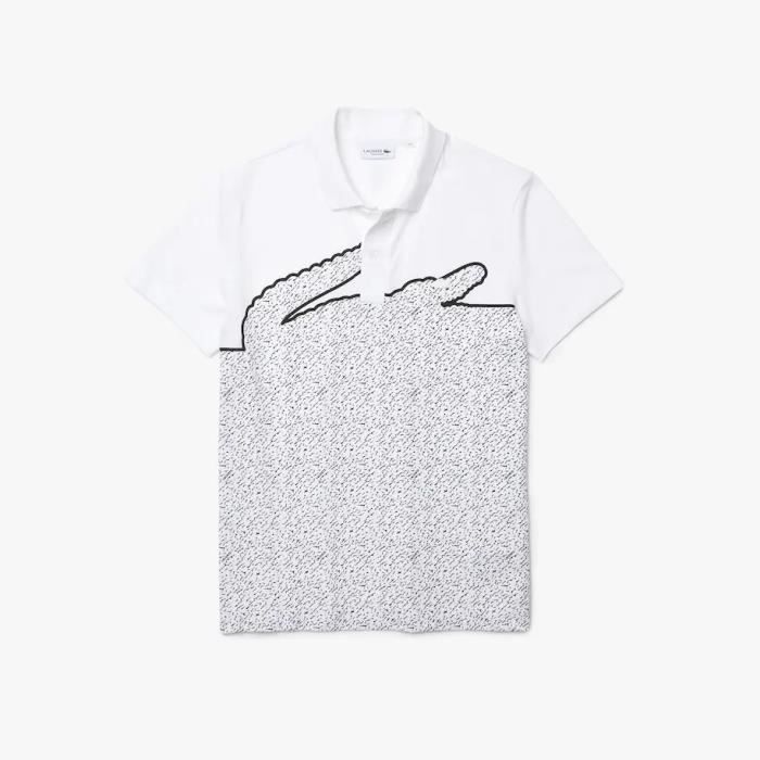 Polo LACOSTE Grand Crocodile Blanc Blanc Cdiscount Pr t Porter
