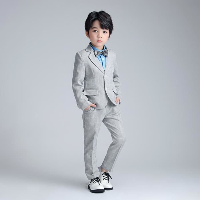 Costume de Bapteme Gentleman Garcon Tenue Formel Ensemble Habille Costume pour Mariage Bleu Gris 4 pieces Bleu gris 4 pieces Cdiscount Pret a Porter