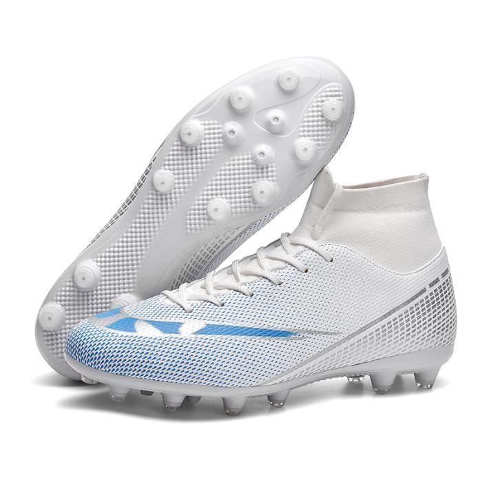 Chaussures de Football Homme Crampons Foot High Top Spike Chaussures  Antidérapant Entrainement Chaussures Adolescents-Blanc blanc - Cdiscount  Sport