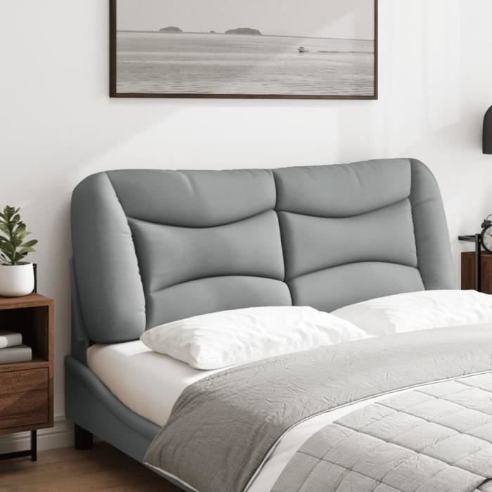YAJ-Coussin de tête de lit gris clair 140 cm velours-YAJ374669 - Maison