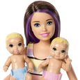 Barbie Famille coffret Chambre des jumeaux, poupée Skipper baby-sitter aux cheveux châtains, 2 figurine d'enfants et accessoires,-3