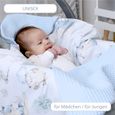Couverture bébé siège bébé - TOTSY BABY - Hérisson bleu clair - 90x90 cm - Coton piqué gaufré-3