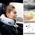 Masseur Cou, Oreiller de massage en forme de U,Masseur de cou intelligent chargeant USB pour dormir et soulager de la douleur de-3