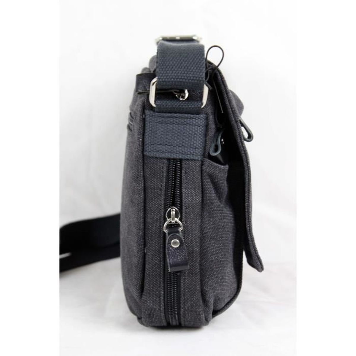gris Katana petit sac besace toile garni cuir r/éf 6514