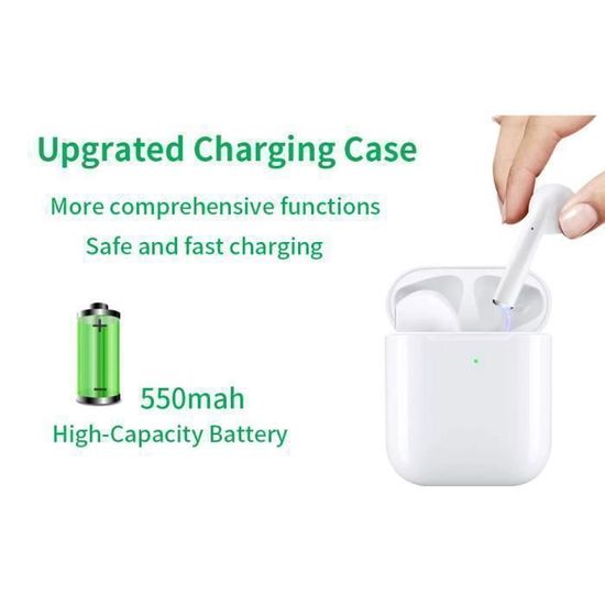 Botier de recharge sans fil OCEAN pour AirPods 1re & 2me gnration   Blanc (casque non inclus) - Cdiscount TV Son Photo