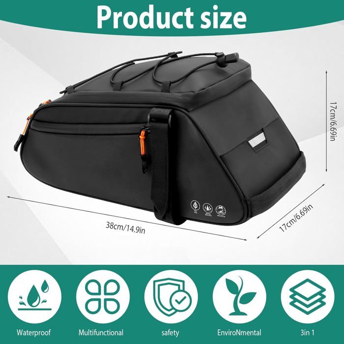Sacoche Velo Arriere 3 en 1 10L Sacoche de Porte velo Etanche Multifonctionnelle Sac de Siege Arriere de Velo avec Bandouliere77 Cdiscount Sport