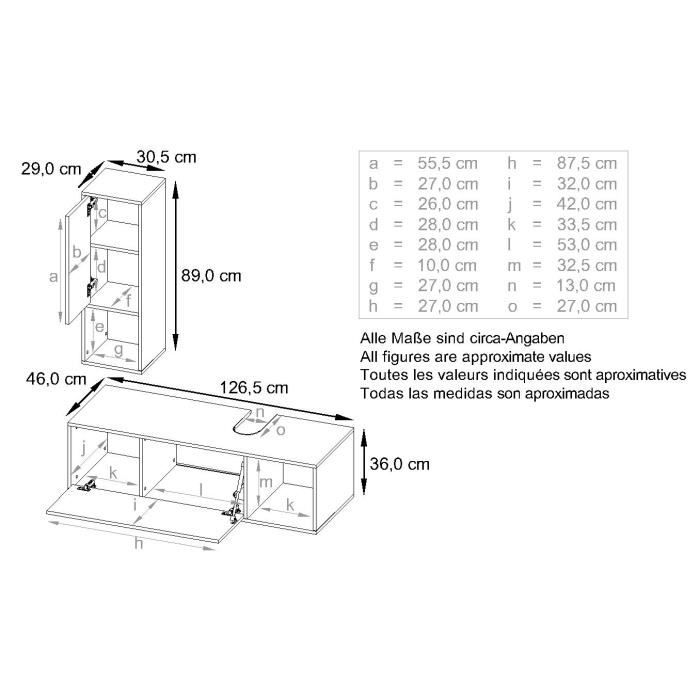 Ensemble Meuble De Salle De Bain Beach - Corps Blanc Mat / Façades Chêne - Avec Vasque à Poser 80 Cm