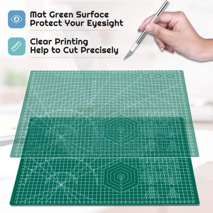 Tapis De Découpe A4 Auto-cicatrisant - Surface Antidérapante, Guides De Coupe - 220x300mm, épaisseur 3mm - Pour Scrapbooking, Crafts