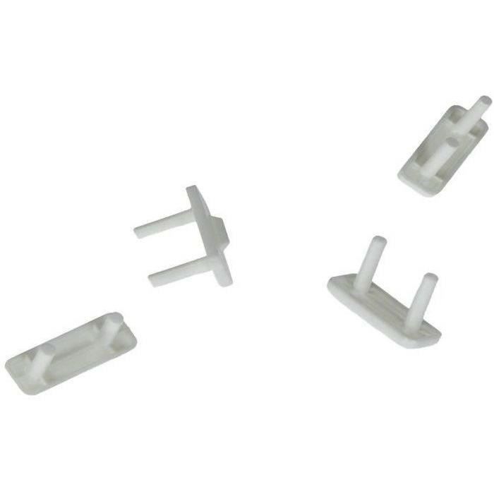 Cache-prises Legrand Blanc - Lot De 4 Avec Clé De Démontage, Sécurité Enfant Pour Prises Avec Terre