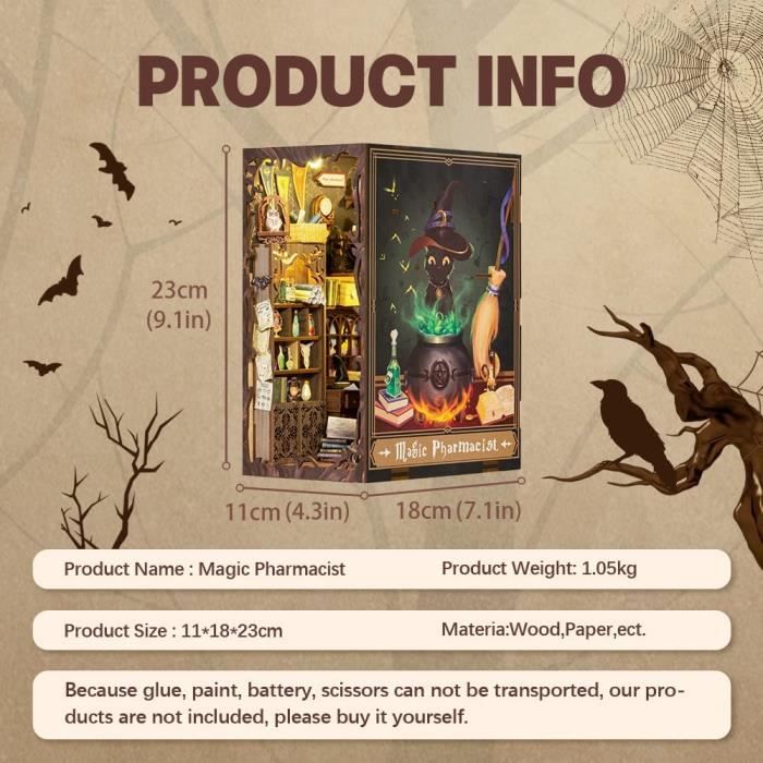 TTLIFE Kit Book Nook, maison de poupée miniature pour adultes et