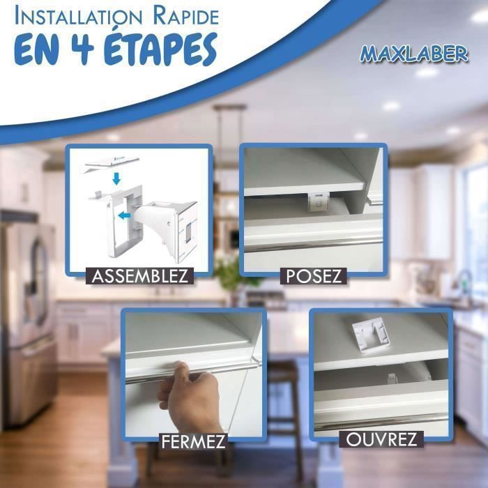 10 Bloque Porte Invisible + 2 Clés Magnétique + Outil, Sécurité Enfant  Porte Placard et Tiroir, Bloc Porte Securite Bebe - Cdiscount Puériculture  & Eveil bébé