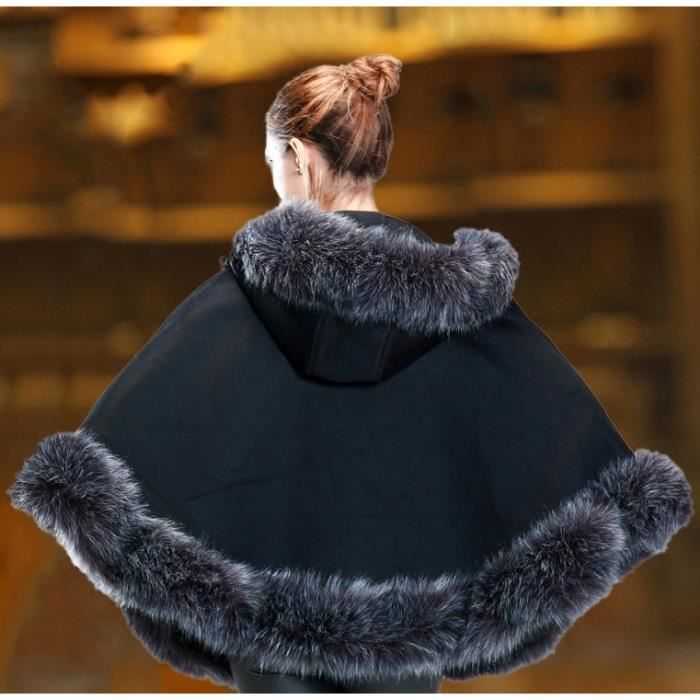 Cape col fourrure hot sale femme