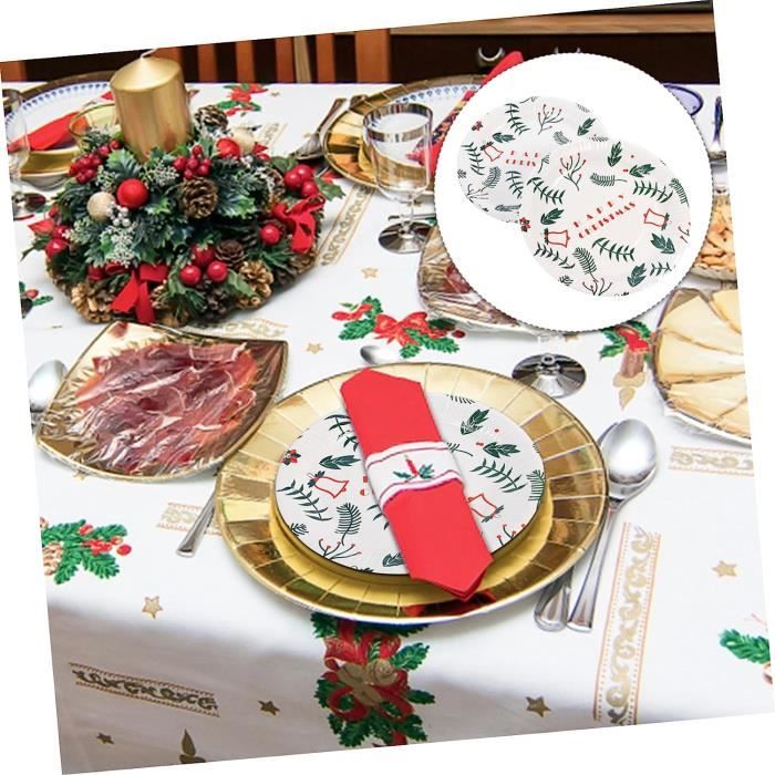 Assiettes en carton jetable Noël : Décoration table de Noël