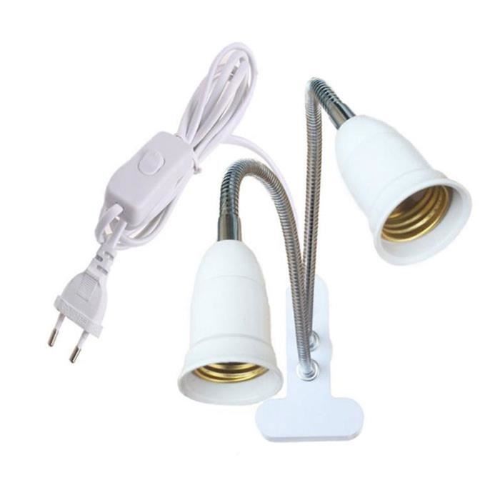 LAMPE A POSER ,Double EU Plug--support de lampe de bureau à col de
