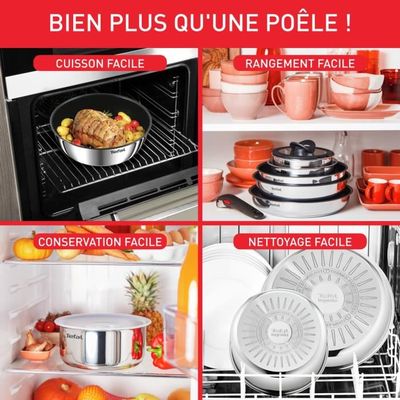 Set de casserole inox Tefal Ingenio Emotion - 3 casseroles + 1 poignée,  Carrefour Nice Lingostière (06) –