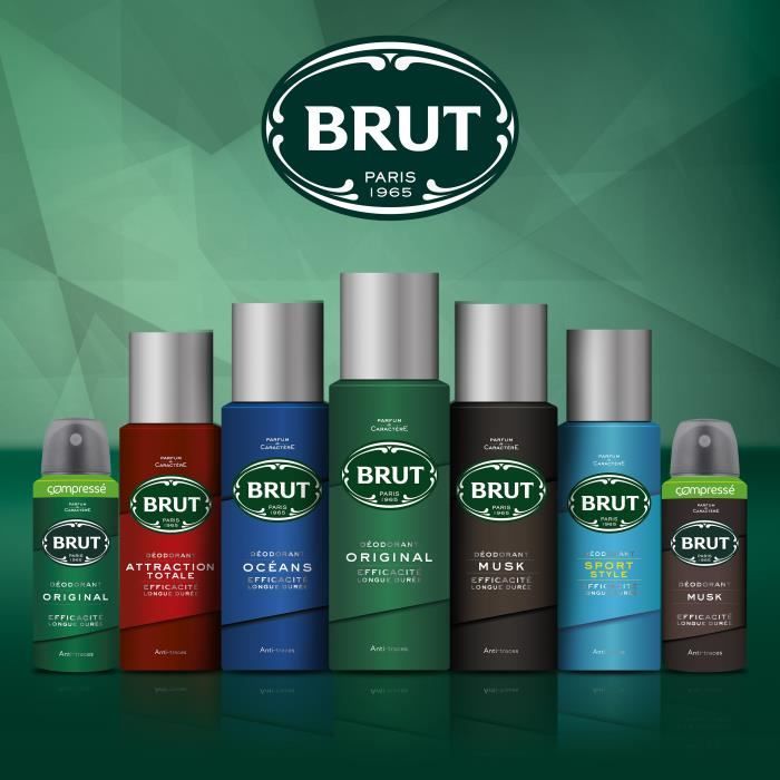 Déodorant Spray BRUT ORIGINAL Pour Hommes 200 Ml - Protection 24h, Fabriqué En Inde