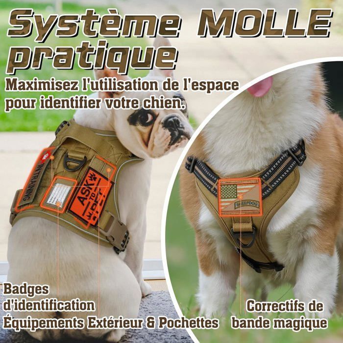 Harnais Chien, Harnais Anti Traction pour Chien Réfléchissant Réglable