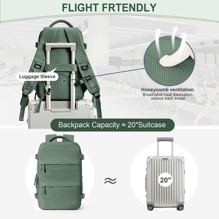 Sac à Dos 40x20x25 Sac Cabine Souple Bordlite 40x25x20 Cm - Homologué Ryanair - 40L - Léger Et étanche Sac De Voyage Cabine