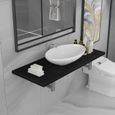 Elégant Ensemble Meuble de salle de bain simple vasque + étagère Contemporain- 2 pcs SALLE DE BAIN COMPLETE - Céramique Noir 25832-0
