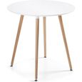 Table à manger ronde design blanche 100cm - Alta-0