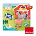 Puzzle encastrement bois - GOULA - Mamans bébés animaux de la ferme - 7 pièces - Mixte-0