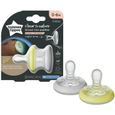 Sucette Tommee Tippee Closer to Nature Nuit Fluorescente 0-6m Lot de 2 - Silicone - Rose-0