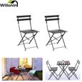 Willonin® Lot de 2 Chaise pliantes de jardin, Noir Banc bistro 42 x 46 x 78cm, Meuble extérieur balcon voyage camping et intérieur-0