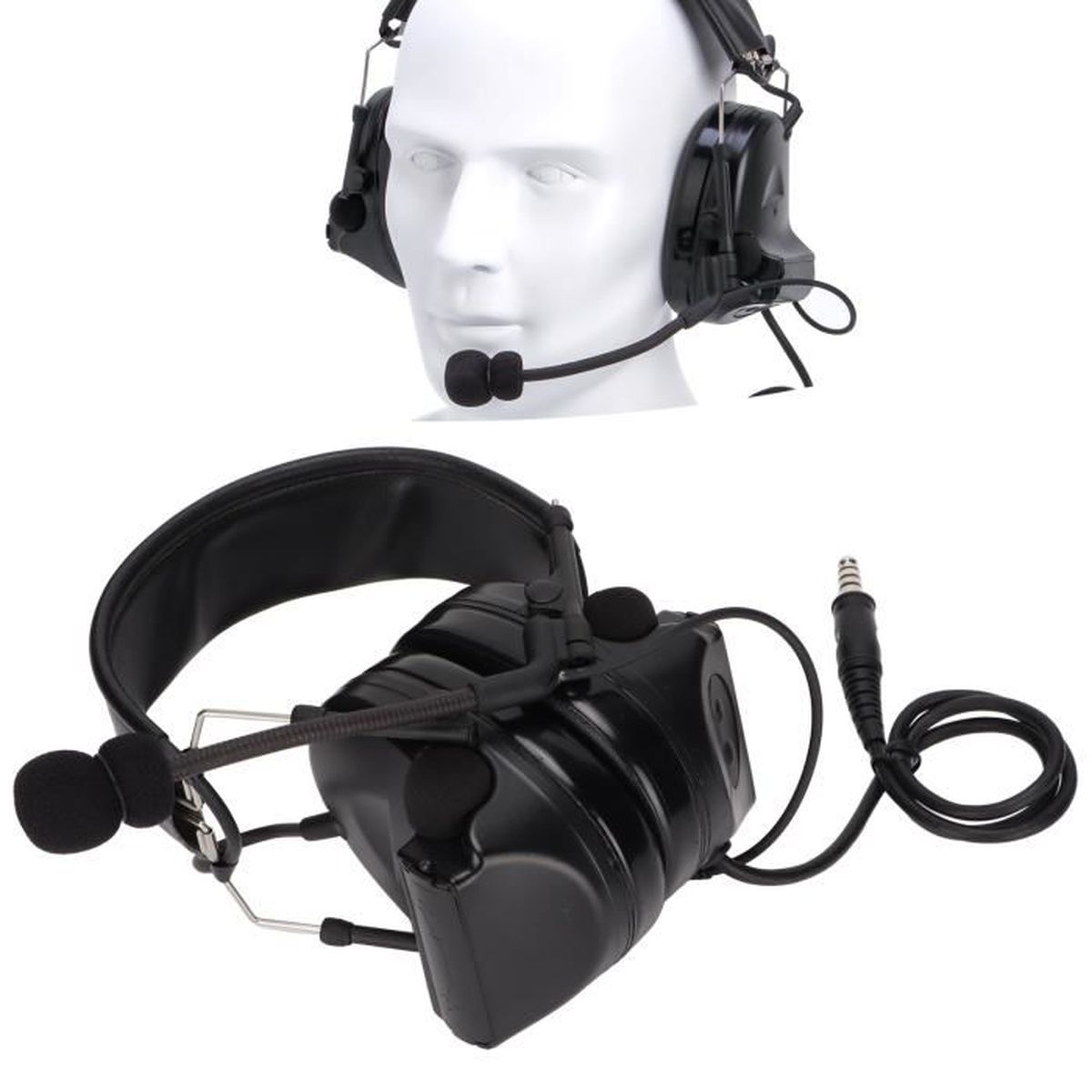 Casque Moto U94 PTT Avec Micro - 7,1 Mm - Réduction De Bruit - Pour Interphones 2,5 Mm