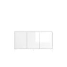 BRAND Buffet CITIZEN - Décor Blanc laqué brillant - 3 Portes - L 156 x P 40 x H 84 cm