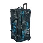 DAVID JONES Sac de voyage avec roulettes 120L grand volume 76cm - Bleu avec imprimé graffiti - BA60361L