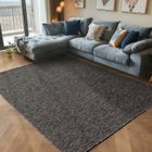 CARPETTEX Poil Tapis à poil ras les pièces de vie et chambres hauteur marbré brillant 4mm Anthracite 200x290 cm