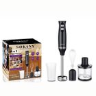 CALDION Mixeur Plongeant 500W, 4 en 1 Mélangeur à Main, Mixeur Multifonction avec Vitesse Réglable en Acier Inoxydable,Noir