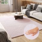 TAPISO Tapis Salon Chambre Poils Longs CUDDLE Rose Uni Moelleux Epais Fausse Fourrure 300x400 cm