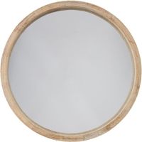 Miroir rond en bois - Ø 50 cm - Beige