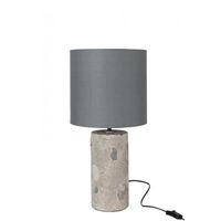 Lampe + Abat-Jour Greta Beton Gris Small - Gris - Ciment / Argile / Terre cuite - L 29 x l 29 x H 59 cm - Lampe de table