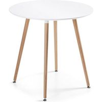 Table à manger ronde design blanche 100cm - Alta